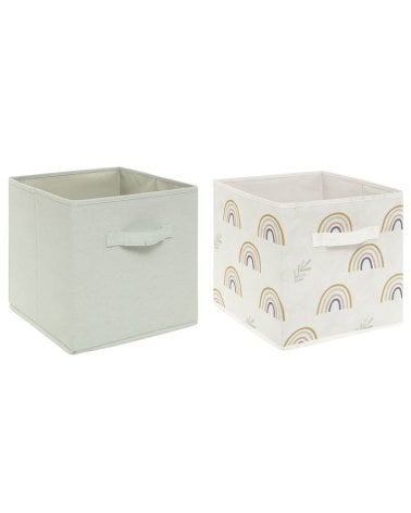 Pack 2 cajas de Almacenaje de Tela Atmosphera Verde