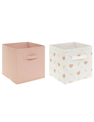 Pack 2 cajas de Almacenaje de Tela Atmosphera Rosa