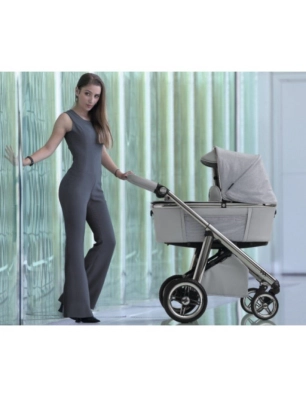 Cochecito 2 Piezas Bébécar Via Plus Cromado PP380 Gris