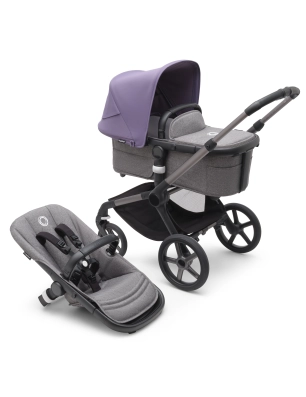 Cochecito 2 piezas Bugaboo Fox 5 Grafito / Gris Melange - Astro Purple