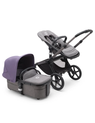 Cochecito 2 piezas Bugaboo Fox 5 Grafito / Gris Melange - Astro Purple