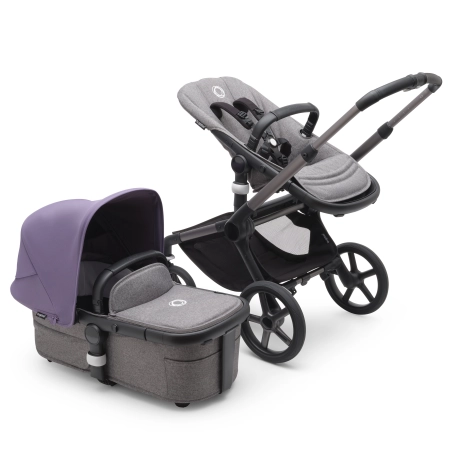 Cochecito 2 piezas Bugaboo Fox 5 Grafito / Gris Melange - Astro Purple