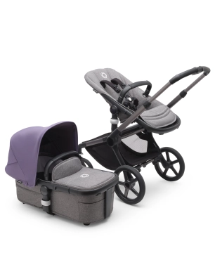 Cochecito 2 piezas Bugaboo Fox 5 Grafito / Gris Melange - Astro Purple