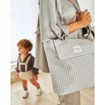 Bolsa Canastilla I Love Vichy de Walking Mum Gris