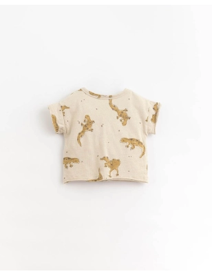 Camiseta Algodón Orgánico y Lino Estampada Play Up
