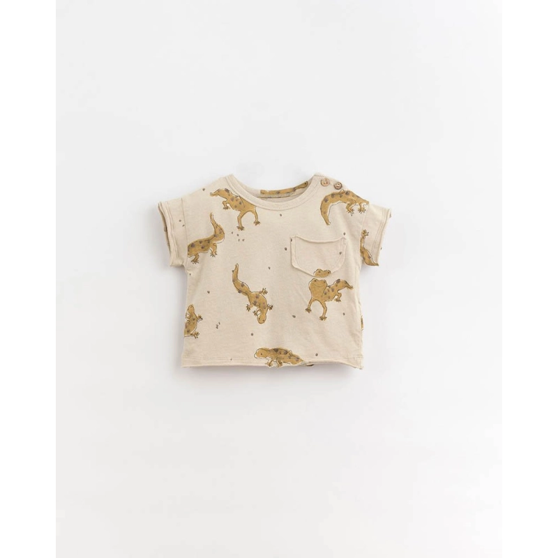 Camiseta Algodón Orgánico y Lino Estampada Play Up Camiseta Algodón Orgánico y Lino Estampada Play Up