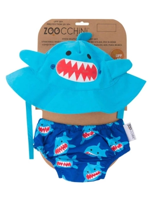 Bañador Pañal con Sombrero de Zoocchini Tiburón