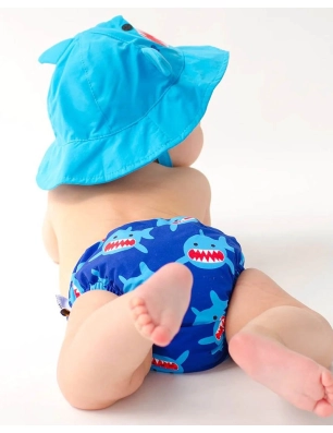 Bañador Pañal con Sombrero de Zoocchini Tiburón
