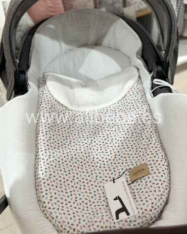 Saco Cuco Iris Interior Bámbula Giraffa Bianca e Blu