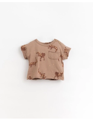 Camiseta Algodón Orgánico y Lino Estampada Play Up