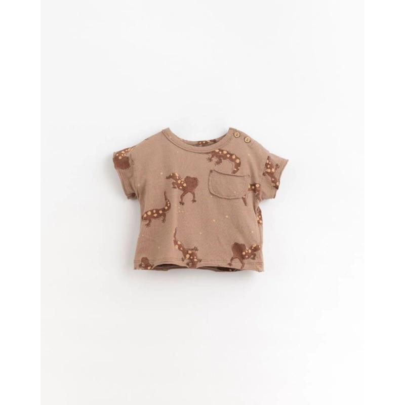 Camiseta Algodón Orgánico y Lino Estampada Play Up