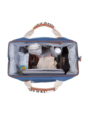 Bolsa Mommy Bag Sinature Canvas de Childhome Indigo