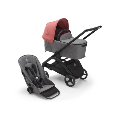 Cochecito 2 piezas Bugaboo Dragonfly Negro / Gris Melange / Rojo Amanecer