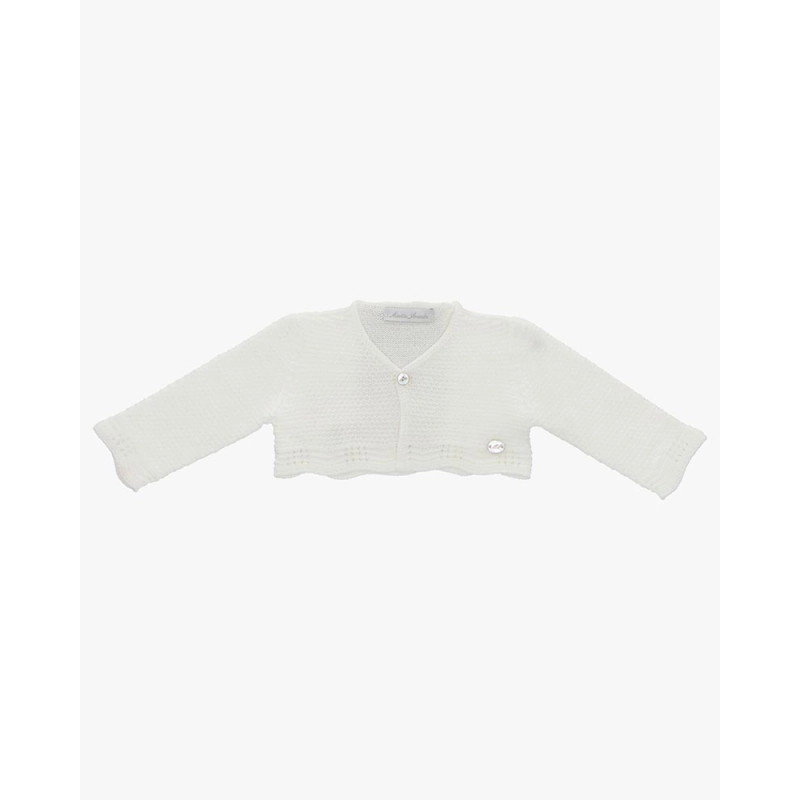 Cardigan Cuello Pico Corto Marfil De Martin Aranda