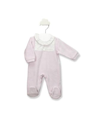 Pelele Abertura Trasera Cuello Volante Canesu De Babidu Rosa