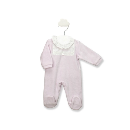 Pelele Abertura Trasera Cuello Volante Canesu De Babidu Rosa