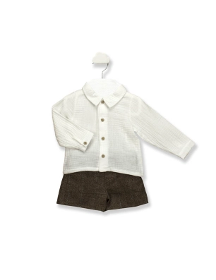 Conjunto Corto y Camisa Cuello Pico Brave De Babidu