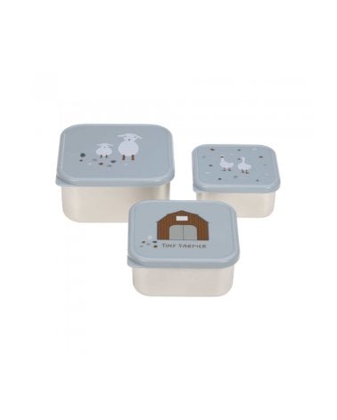 Set 3 Cajas Snack Inoxidable de Lässig Farmer Blue