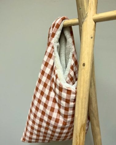 Saco Cuco con Capucha Etna Interior Pelo de Giraffa Bianca e Blu