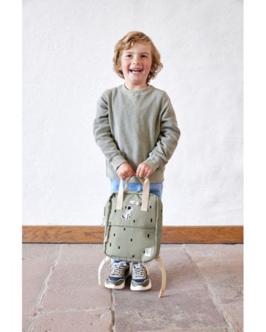 Mochila Infantil Cuadrada de Lässig Oliva