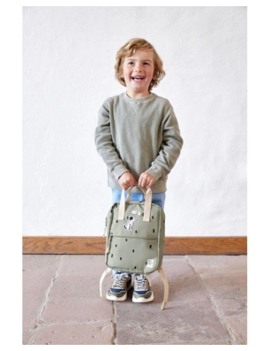 Mochila Infantil Cuadrada de Lässig Oliva
