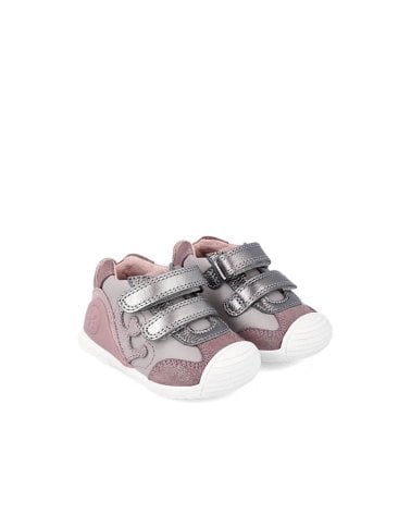 Botin Doble Tira Adherente Biomecanics Plateado