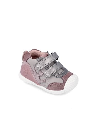 Botin Doble Tira Adherente Biomecanics Plateado