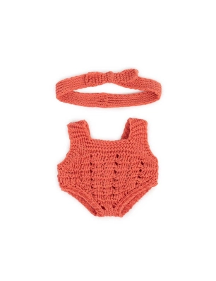 Conjunto Pelele de punto Muñeco 21 cm Miniland Dolls Coral