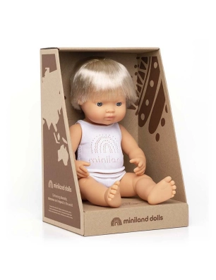 Muñeco Caucásico Rubio 38 cm Miniland Dolls