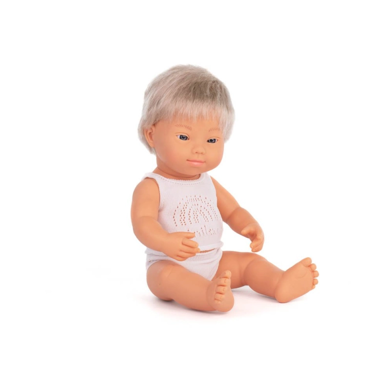 Muñeco Caucásico Rubio con Síndrome de Down 38 cm Miniland Dolls