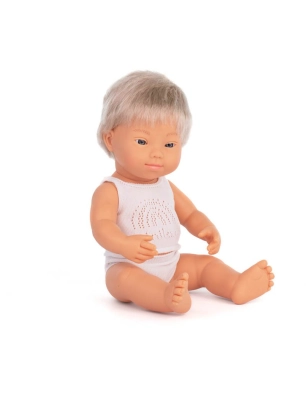 Muñeco Caucásico Rubio con Síndrome de Down 38 cm Miniland Dolls