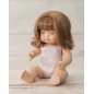 Muñeca Caucásica Pelirroja Pelele Rosa 38 cm Miniland Dolls