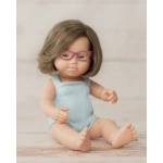 Muñeca Caucásica Síndrome de Down Pelele y Gafas 38 cm Miniland Dolls