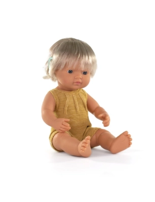 Muñeca Caucásica Implante Coclear con Pelele 38 cm Miniland Dolls