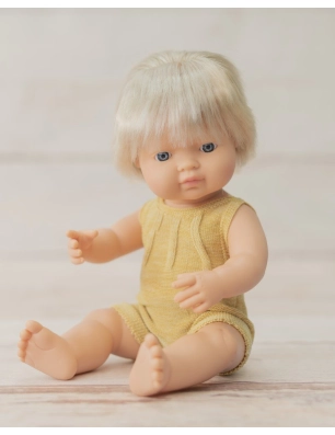 Muñeca Caucásica Implante Coclear con Pelele 38 cm Miniland Dolls