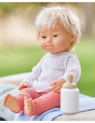 Muñeco Caucásico Rubio con Síndrome de Down 38 cm Miniland Dolls