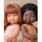 Muñeca Caucásica Pelirroja Pelele Rosa 38 cm Miniland Dolls