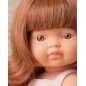 Muñeca Caucásica Pelirroja Pelele Rosa 38 cm Miniland Dolls
