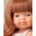 Muñeca Caucásica Pelirroja Pelele Rosa 38 cm Miniland Dolls