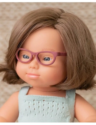 Muñeca Caucásica Síndrome de Down Pelele y Gafas 38 cm Miniland Dolls