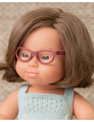 Muñeca Caucásica Síndrome de Down Pelele y Gafas 38 cm Miniland Dolls