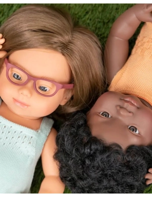Muñeca Caucásica Síndrome de Down Pelele y Gafas 38 cm Miniland Dolls