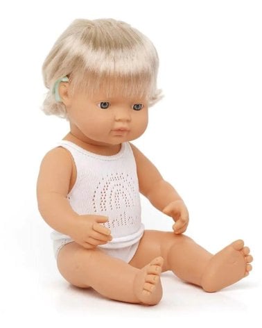 Muñeco Caucásico Implante Coclear 38 cm Miniland Dolls