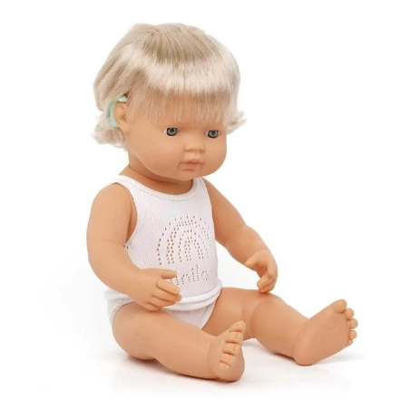Muñeco Caucásico Implante Coclear 38 cm Miniland Dolls