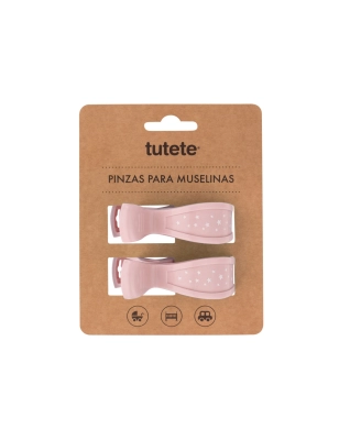 Pack de Dos Pinzas para Muselina de Tutete Rosa