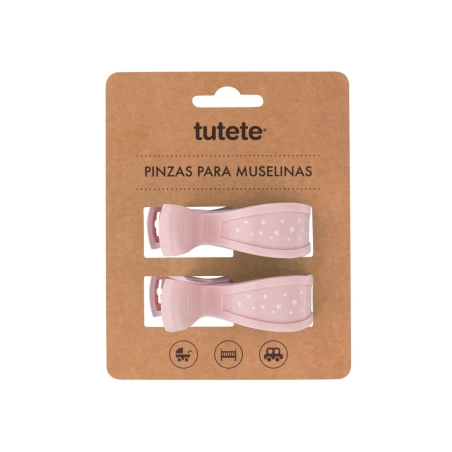 Pack de Dos Pinzas para Muselina de Tutete Rosa