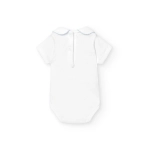 Body Manga Corta Cuello Bebe Pique 1181 Babidu Celeste
