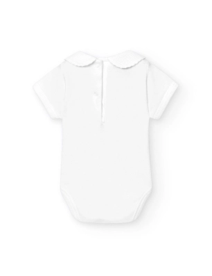 Body Manga Corta Cuello Bebe Pique 1181 Babidu Blanco