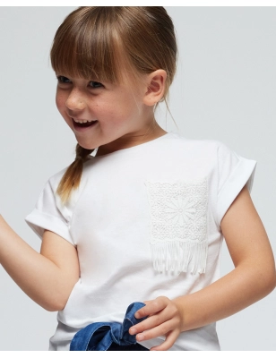 Camiseta Manga Corta Crochet De Mayoral