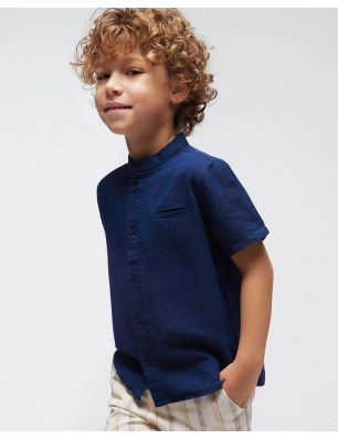 Camisa M/C Cuello Mao Lino De Mayoral